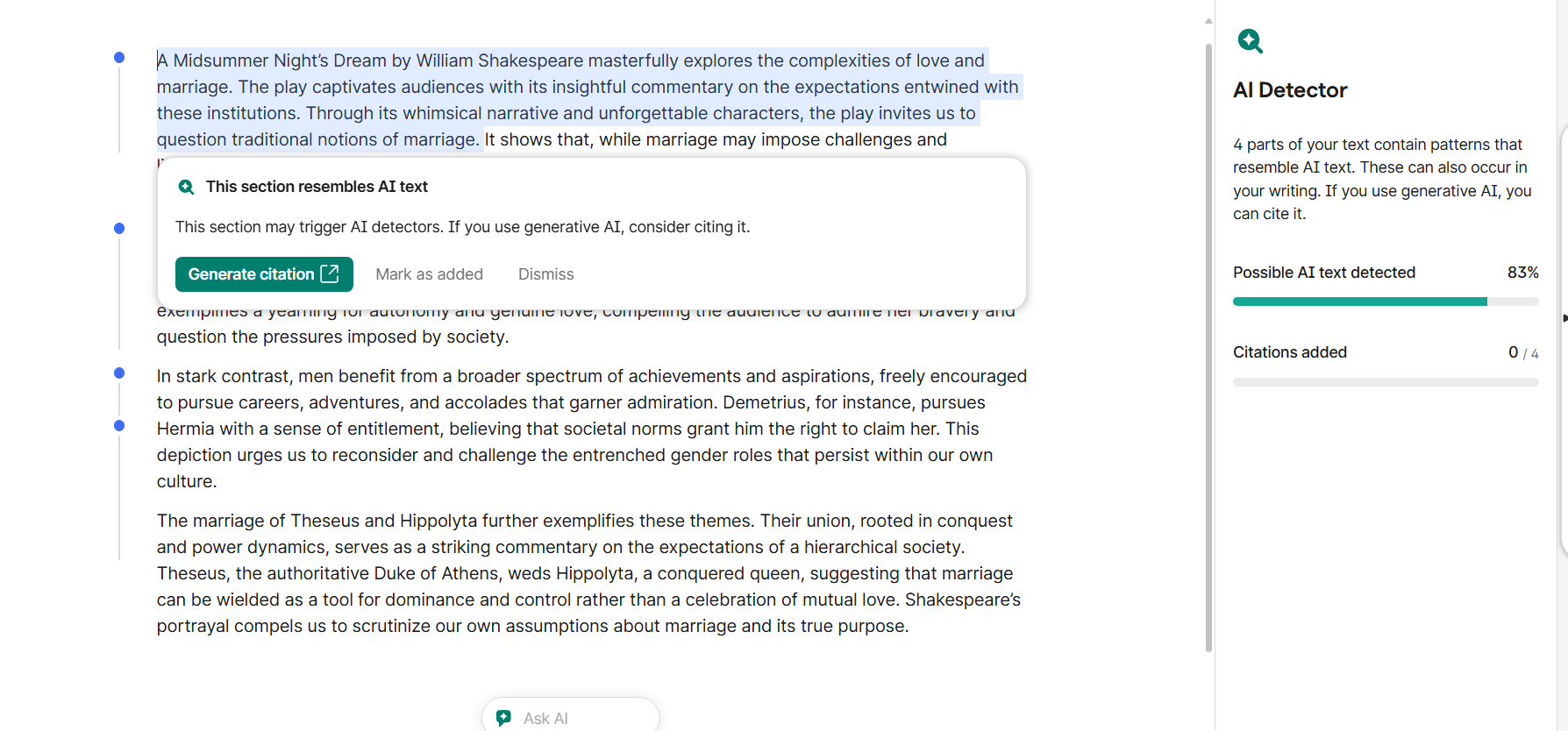 AI Detector: Phát hiện văn bản do AI tạo ra để đảm bảo tính nguyên bản và tránh đạo văn.