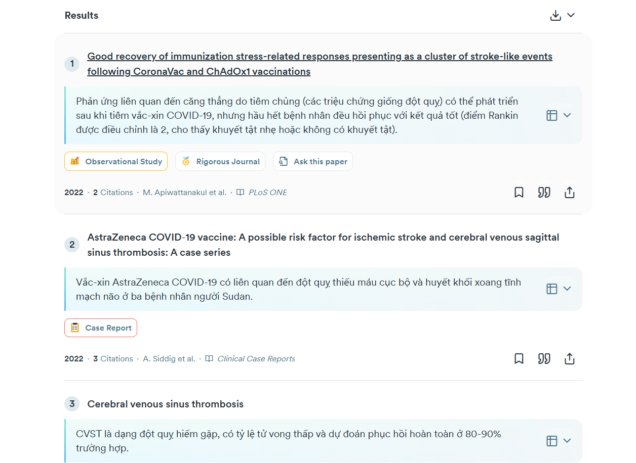 Trích xuất các thông tin chi tiết và câu trả lời từ từng nghiên cứu