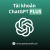 Logo OpenAI màu trắng và dòng chữ Tài khoản ChatGPT Plus trên nền xanh gradient của Premium69
